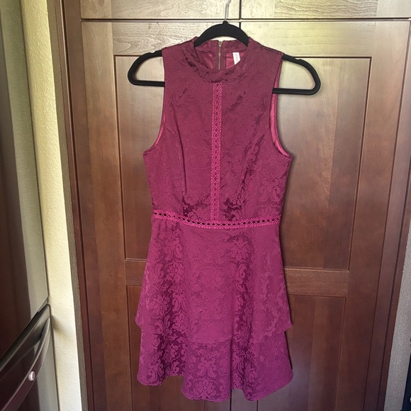 Xhilaration Dresses & Skirts - Lace Dress Burgundy/Deep Red